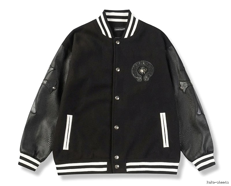 Chrome Hearts retro-style black baseball uniform.