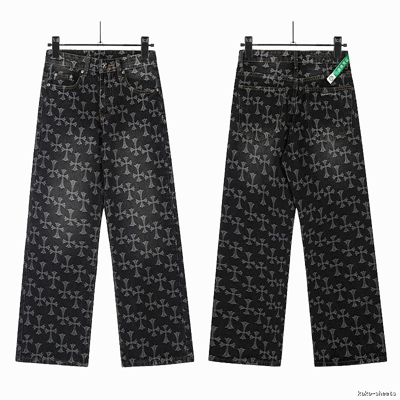 Chrome Hearts Statement Graphic jeans Light Denim Jeans for Easy Pairing