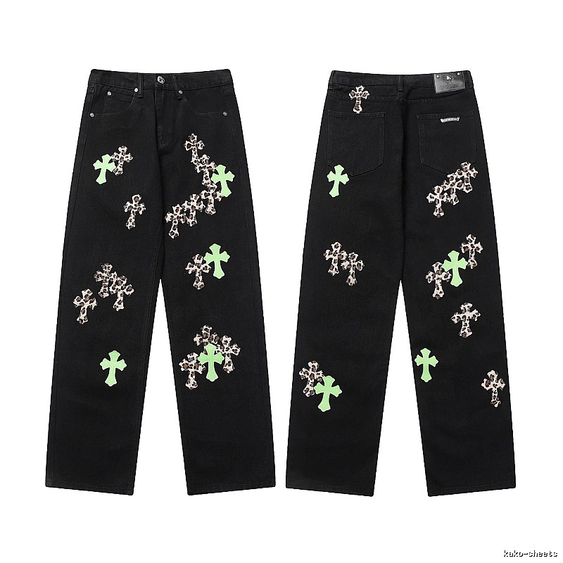 Chrome Hearts Summer Graphic jeans Light Denim Jeans with Bold Graphic