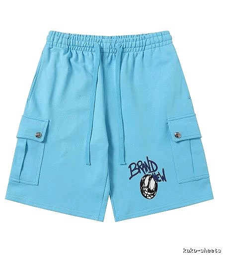 Chrome Hearts Trendy Cool Style Light Blue Shorts