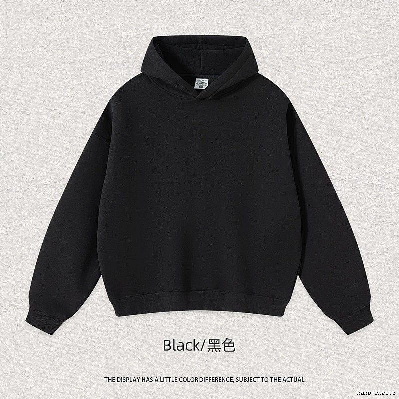 Classic Blank pullover hoodie Black Minimal A for Daily Styling