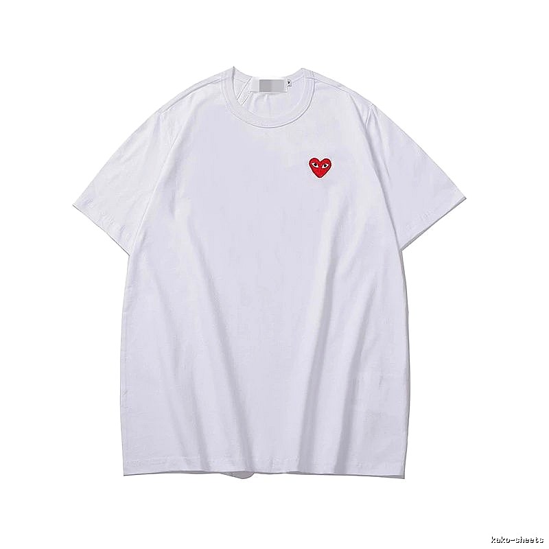 Comme des Garcons PLAY 2020-27 White Style 2027 Heart Logo T-Shirt Travel Styling