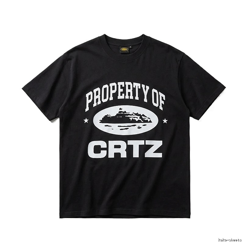 Corteiz black and white minimalist style T-shirt
