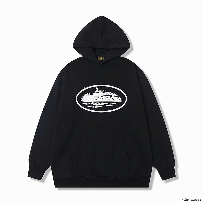 Corteiz black minimalist style hoodie