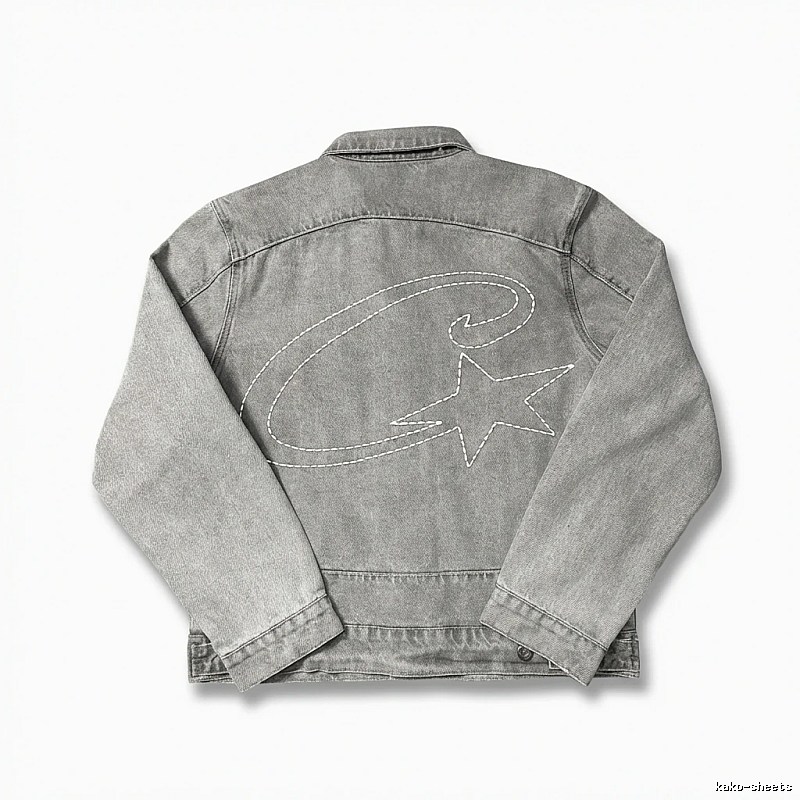 Corteiz denim retro-style grey coat