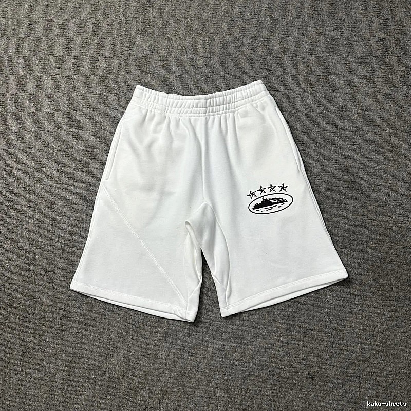 Corteiz Five-Star Trend Brand White Shorts