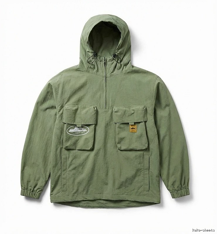Corteiz military - style olive - green workwear jacket