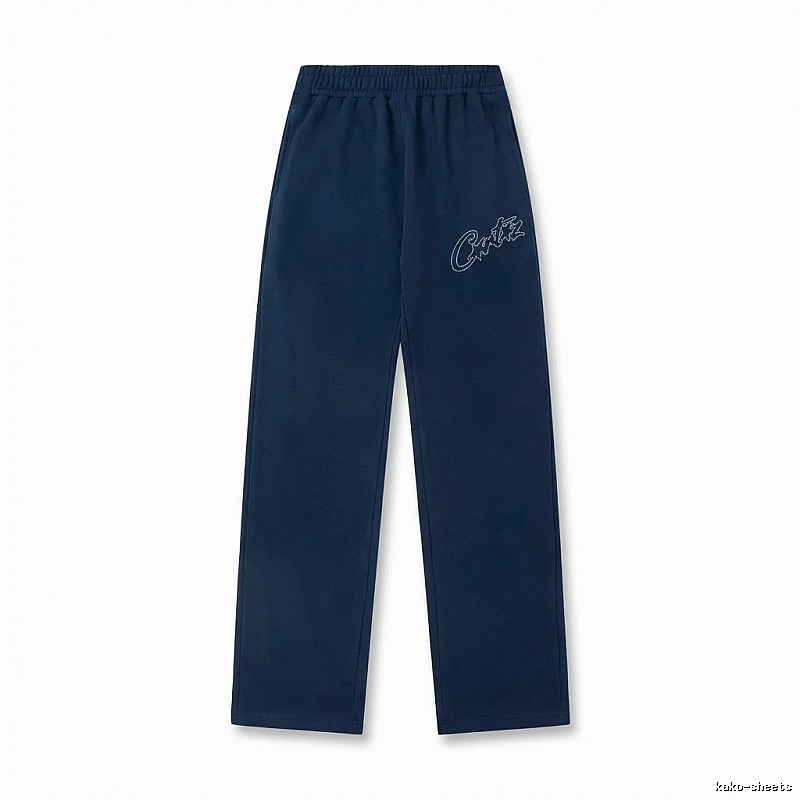 Corteiz simple style dark blue trousers