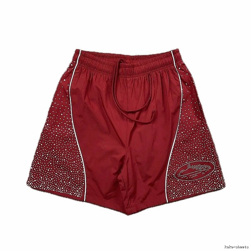 Corteiz Starry Street Style Burgundy Shorts