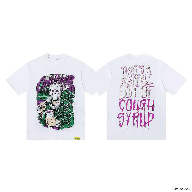 COUGH SYRUP Jason Print Street Style White T-shirt