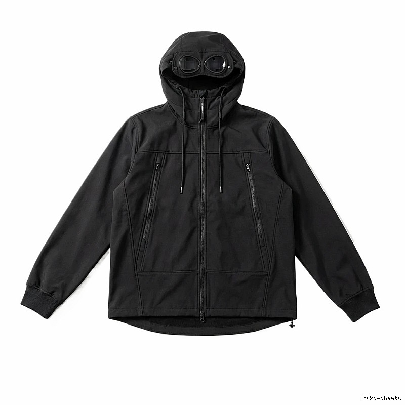 C.P. hooded simple style black coat