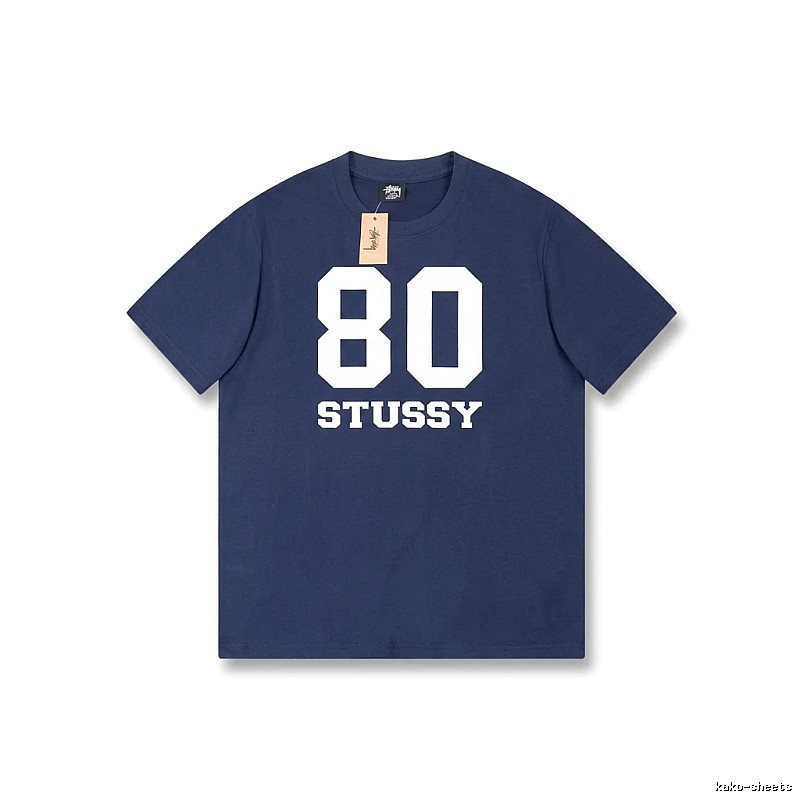 Deep blue T-shirt with Stussy digital printing