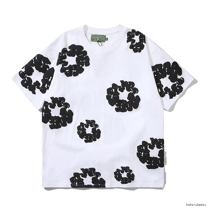 DENIM TEARS Black Floral Style T-shirt