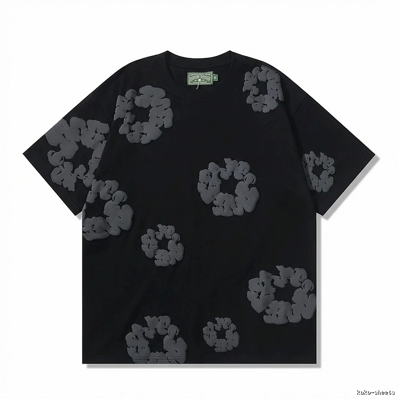 DENIM TEARS Dark Style Black Short-Sleeve