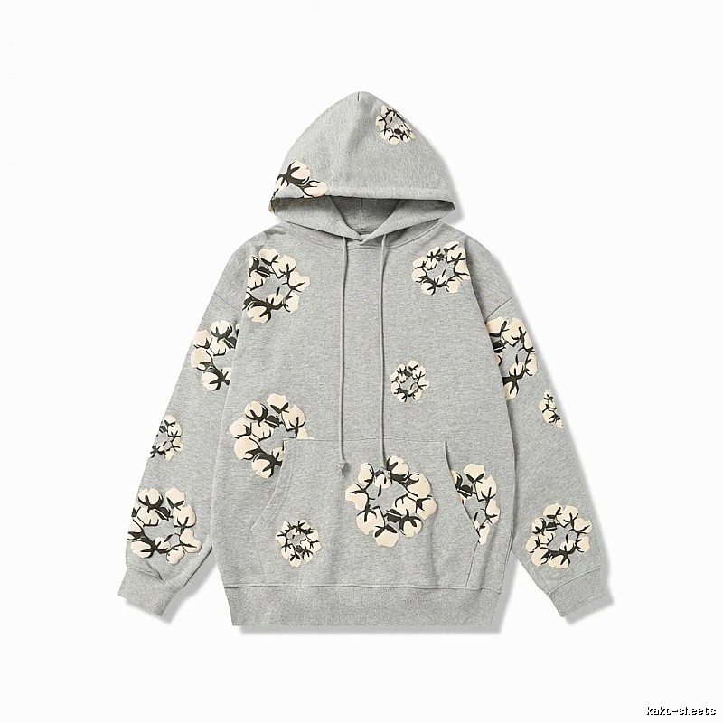 DENIM TEARS Floral Wind Grey Hoodie