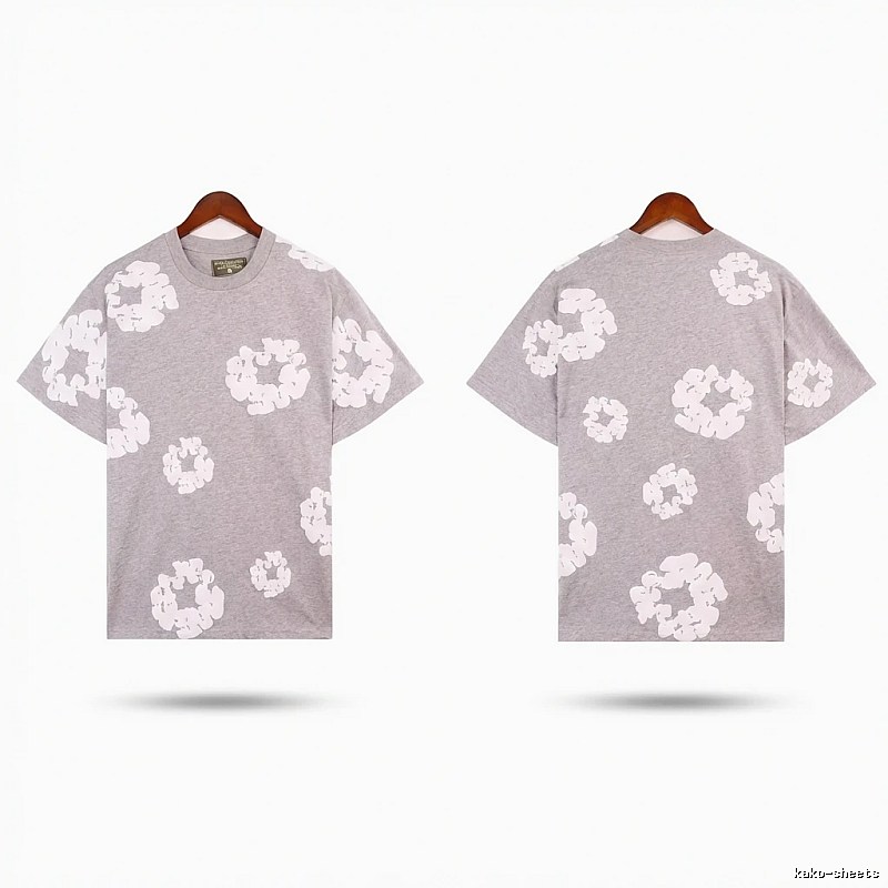 DENIM TEARS Printed Casual Grey T-shirt