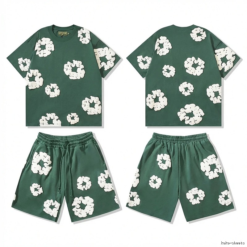 DENIM TEARS Three-dimensional Flower Style Suit (Dark Green)