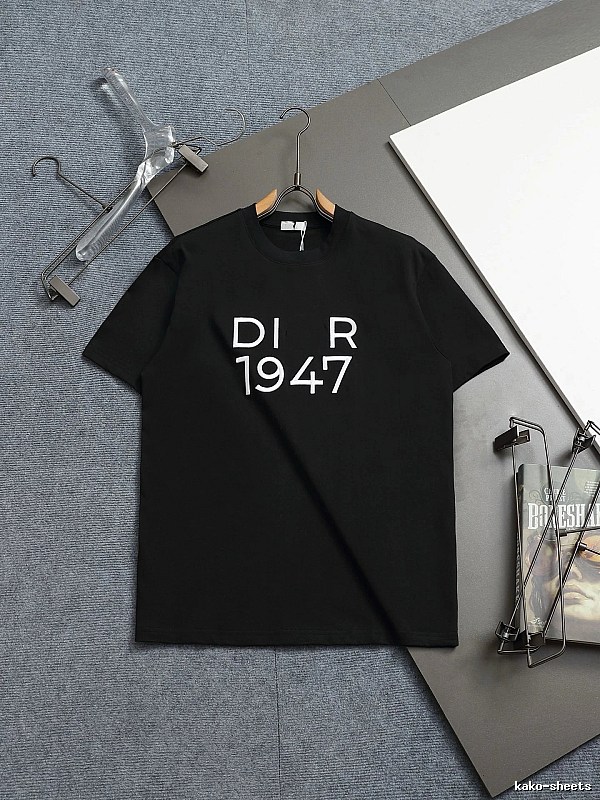 Dior 1947 Minimalist Trendy Black Short-sleeve T-Shirt