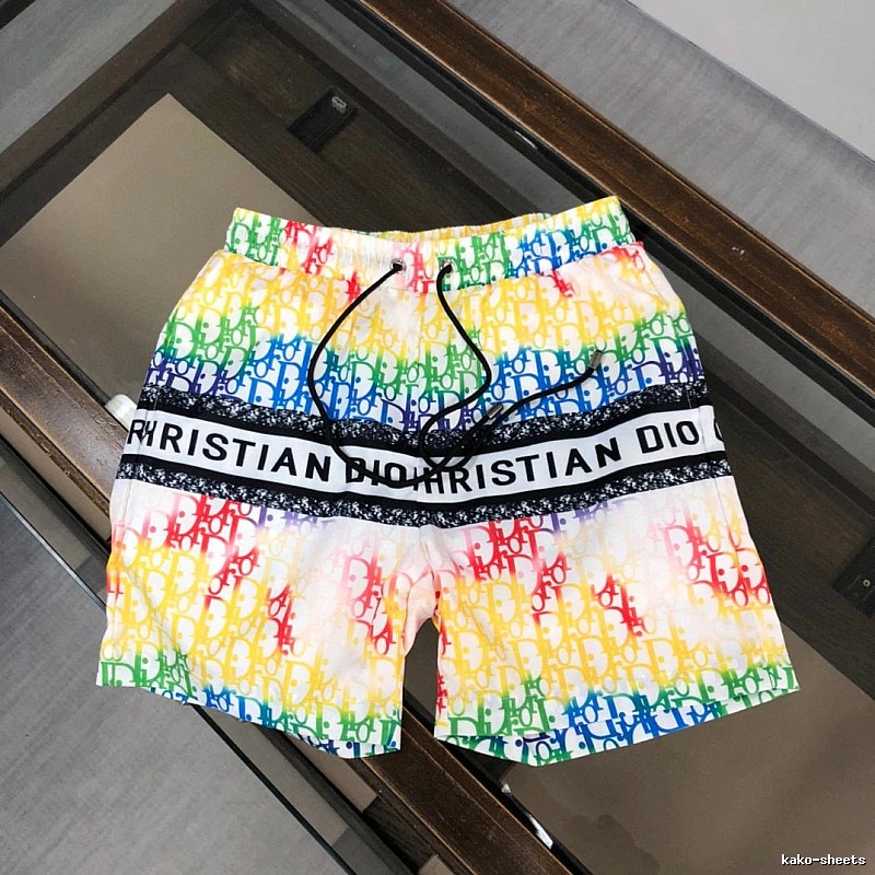 Dior All-over Monogram Print Trendy Cool Style Rainbow Casual Shorts
