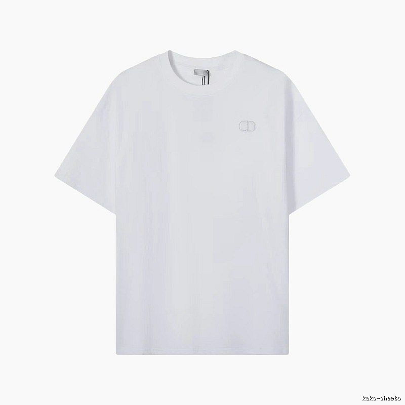 Dior CD Embroidered Minimalist Style White T-Shirt