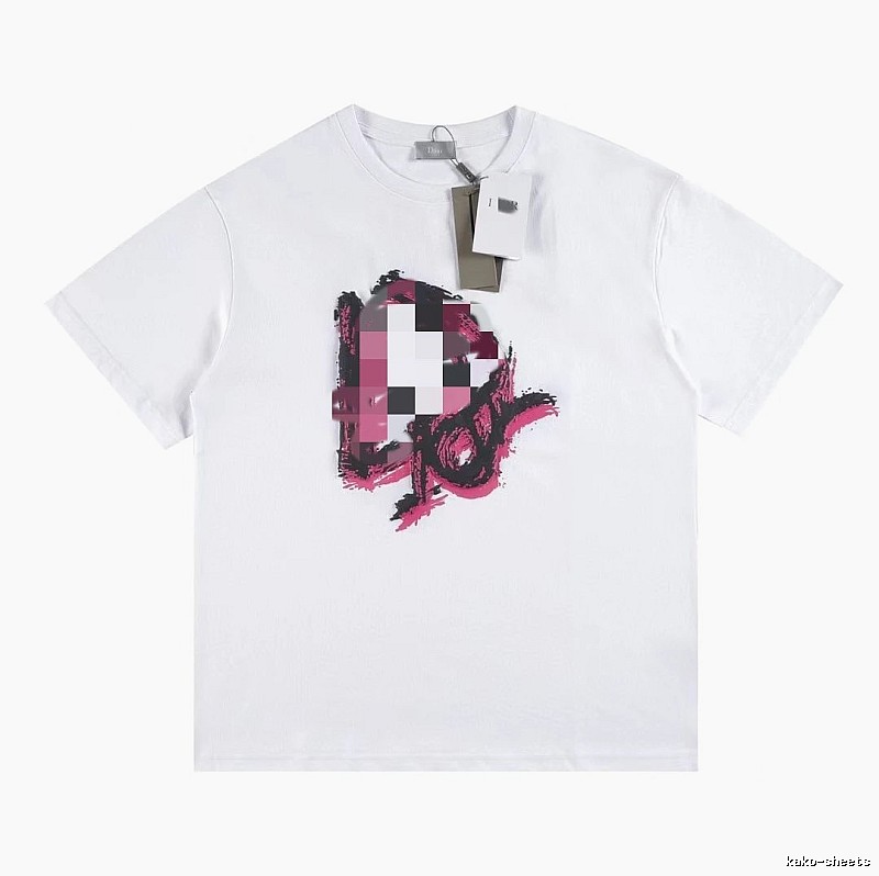 Dior Graffiti Print Street Style White T-Shirt