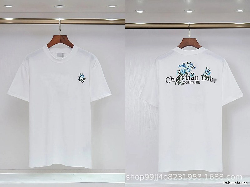 Dior Haute Couture Embroidered Floral-style White T-shirt