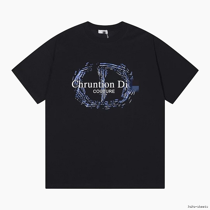 Dior Haute Couture Graffiti-style Black Short-sleeve T-shirt