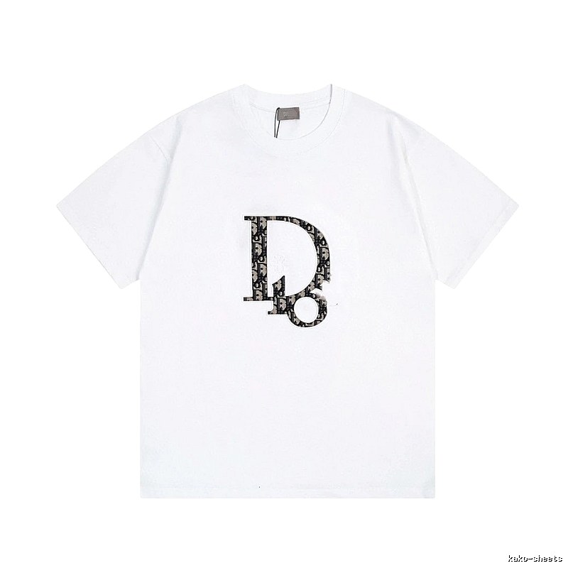 Dior Monogram Light Luxury Style White Short-sleeved T-shirt