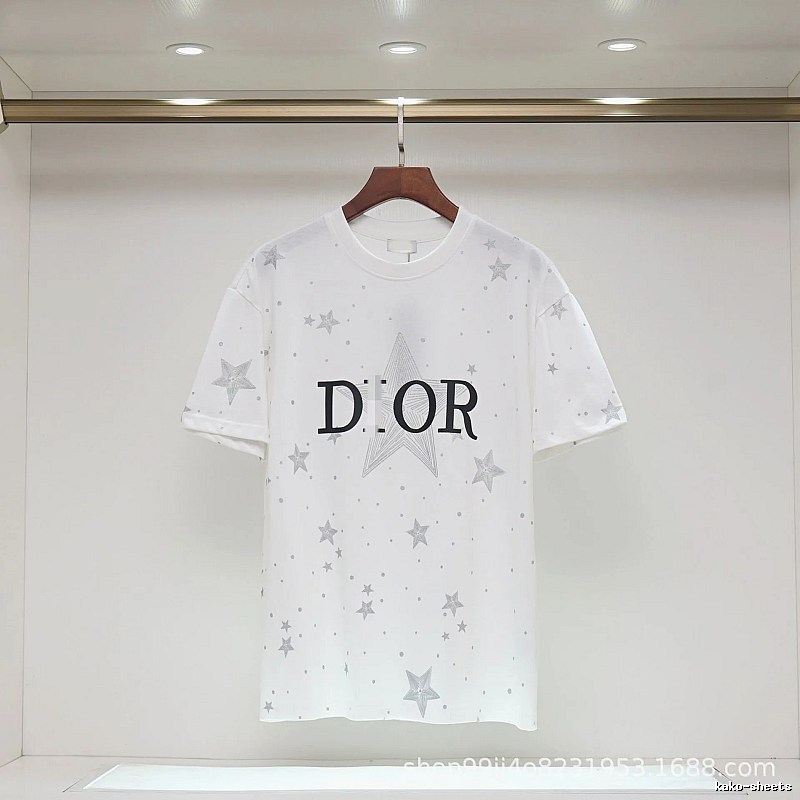 Dior Star Print Cool & Trendy Style White T-Shirt