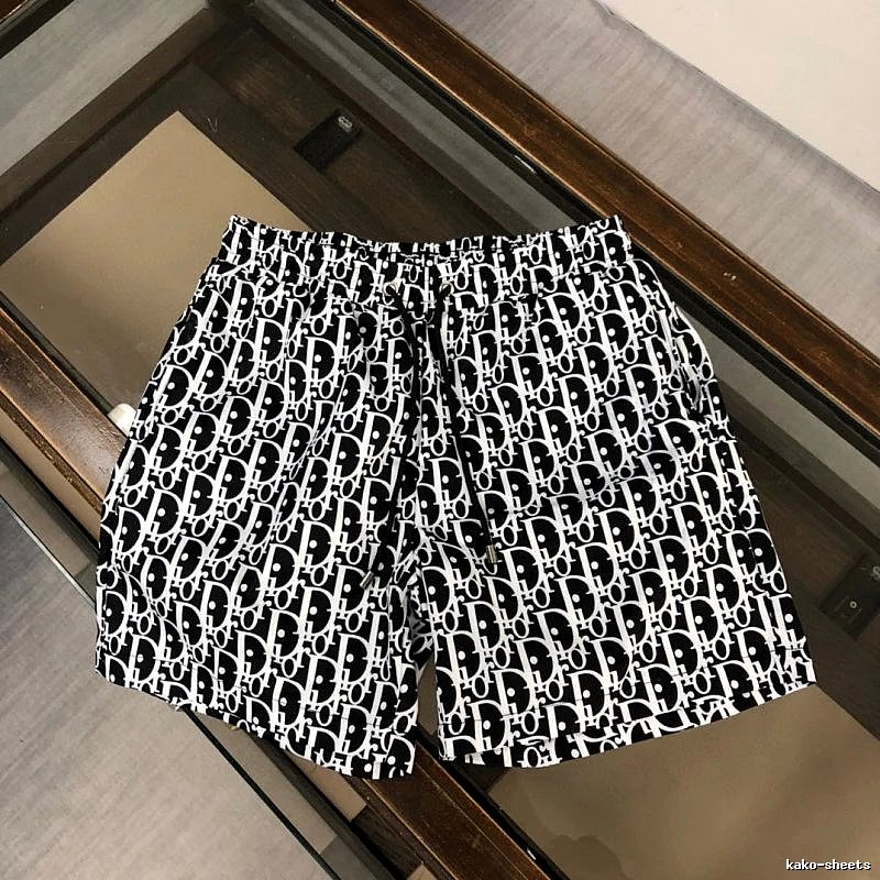 Dior Trendy All-over Monogram Print Black and White Casual Shorts
