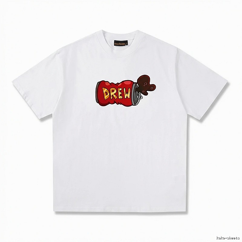 DREW Cartoon Graffiti White T-shirt