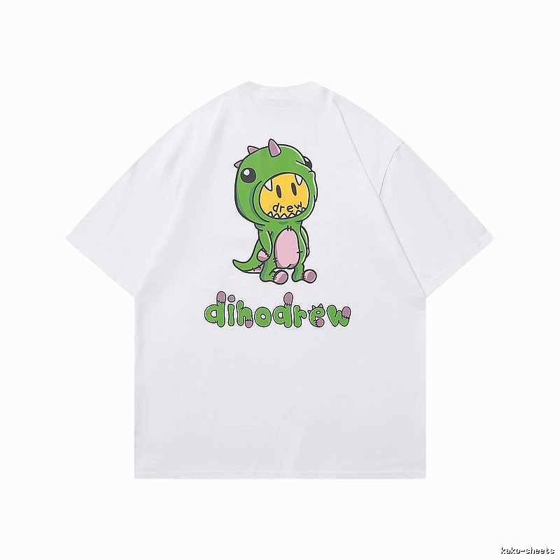 DREW Dinosaur Print Street Style White T-Shirt