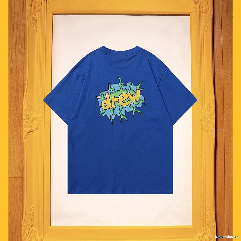 DREW Explosion Print Street Style Blue T-Shirt