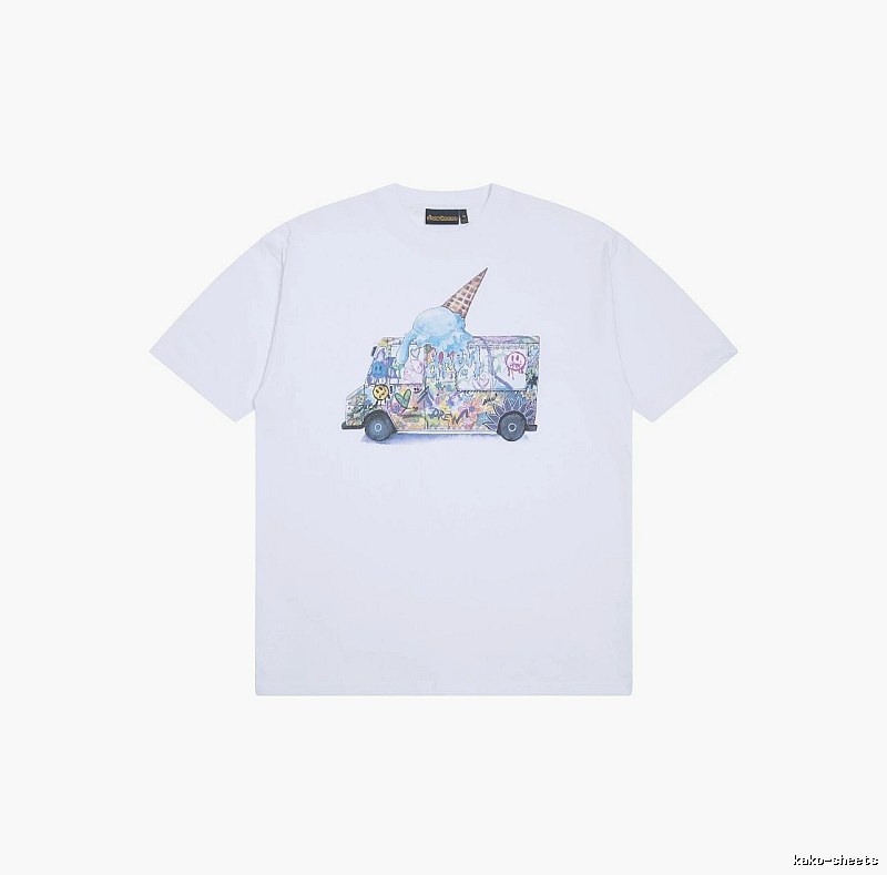 DREW Graffiti Style Ice Cream Truck White Short Sleeve T-shirt