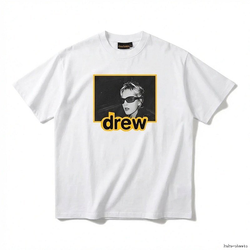 DREW Portrait Print White T-shirt