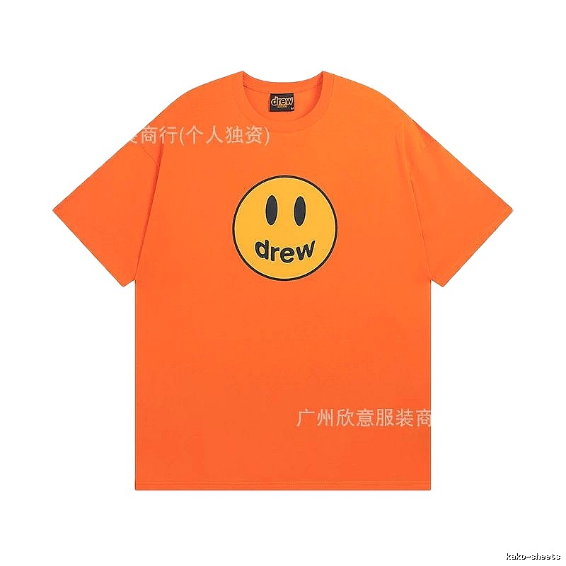 DREW Smiley Series Street Style Orange Short Sleeve T-shirt