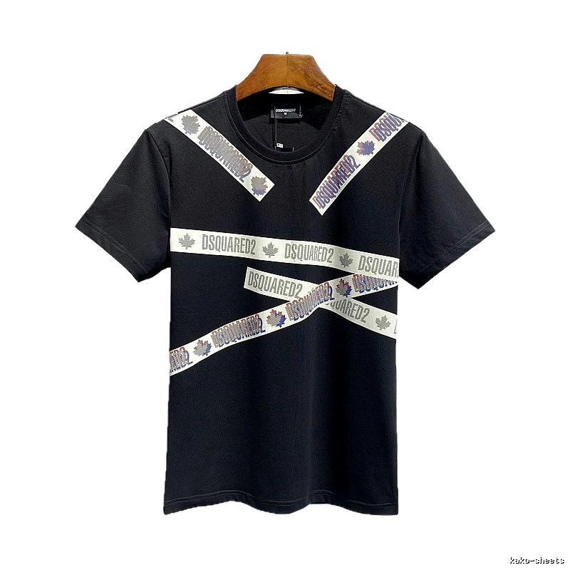 DSQUARED2 Webbing Street Style Black T-Shirt