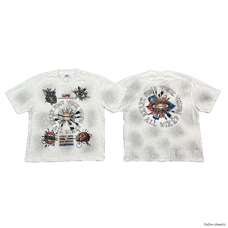 DUAA Organ Print Street Style White T-shirt