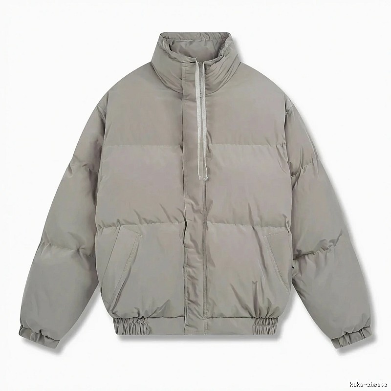 ESSENTIALS cotton-padded coat, simple style, gray