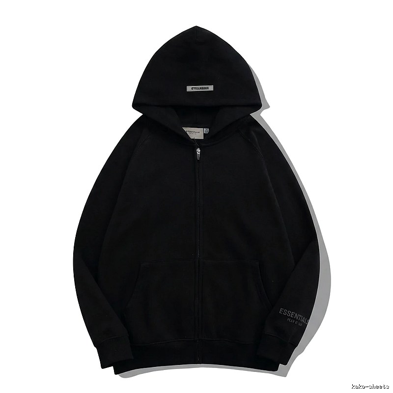 ESSENTIALS minimalist style black hoodie