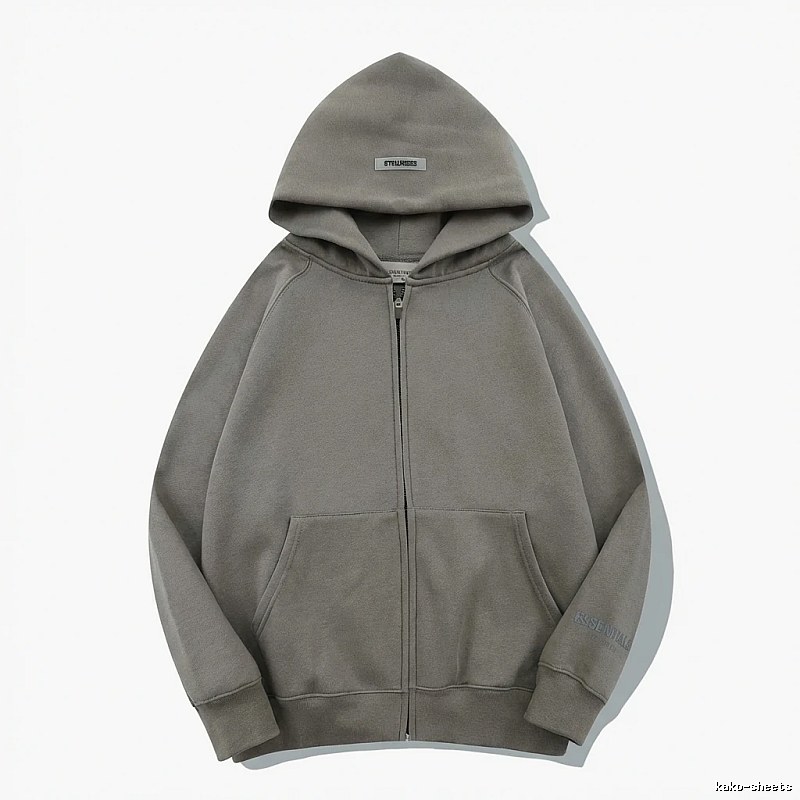 ESSENTIALS minimalist style grey hoodie