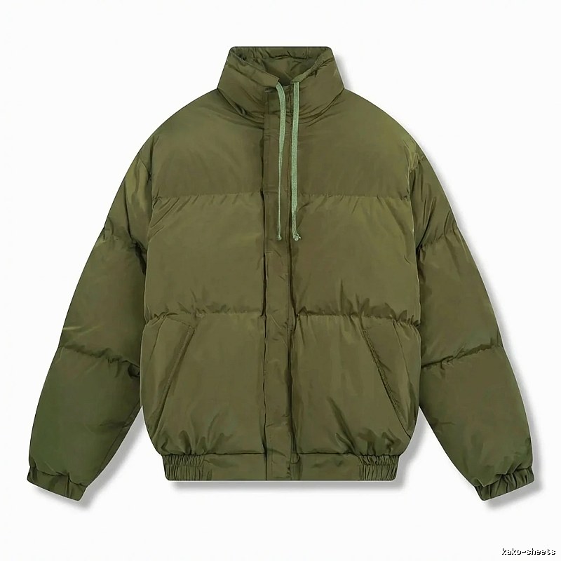 ESSENTIALS Minimalist Style Olive Green Cotton Jacket