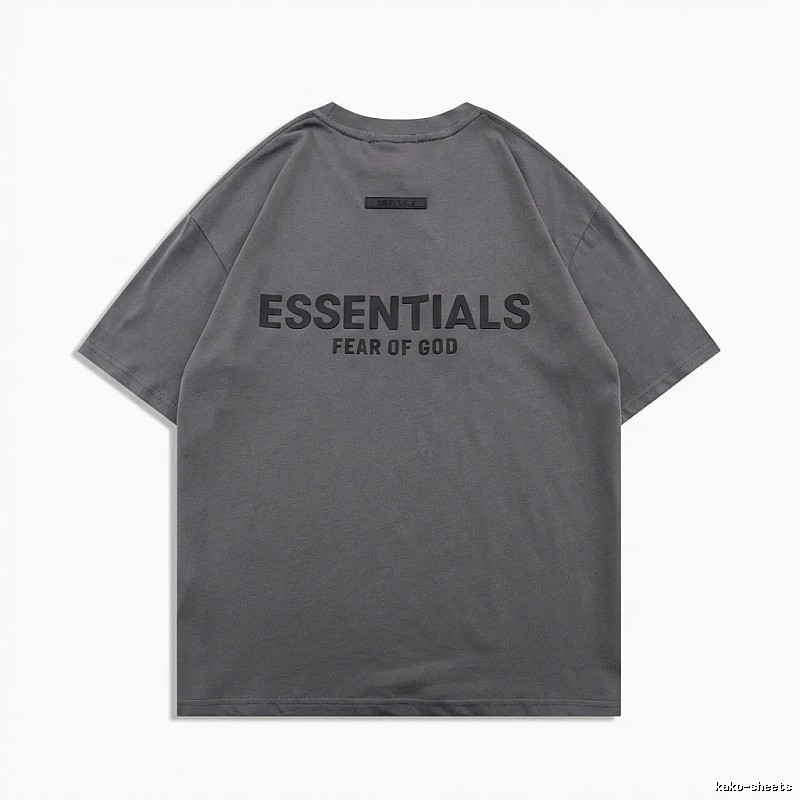 ESSENTIALS Simple Grey Short-sleeve Shirt