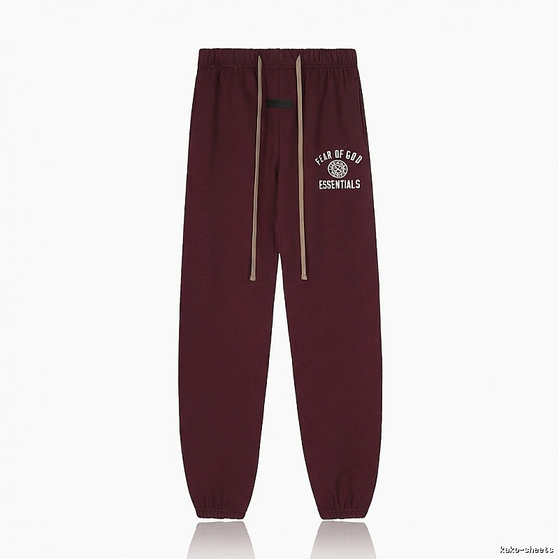 ESSENTIALS Trendy Casual Wine Red Sweatpants