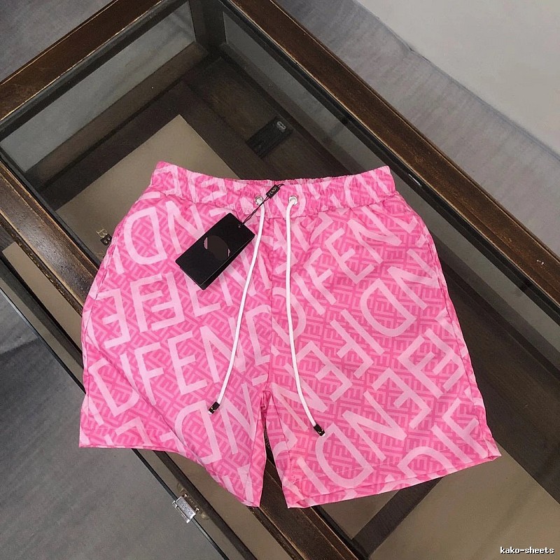 Fendi All-over Monogram Streetwear Style Pink Shorts