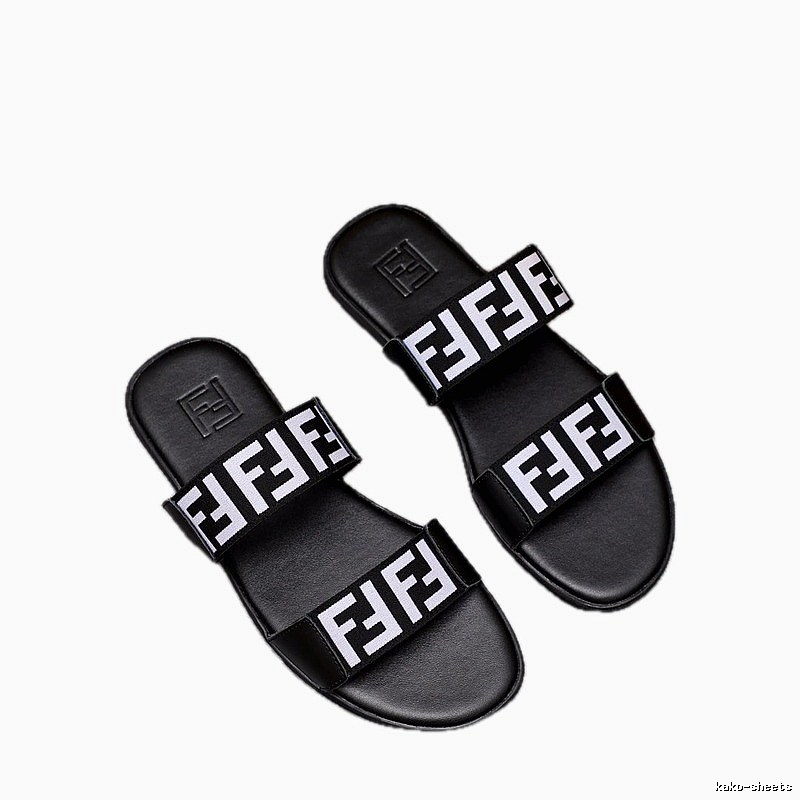 Fendi FF Collection Trendy & Cool Black and White Slides