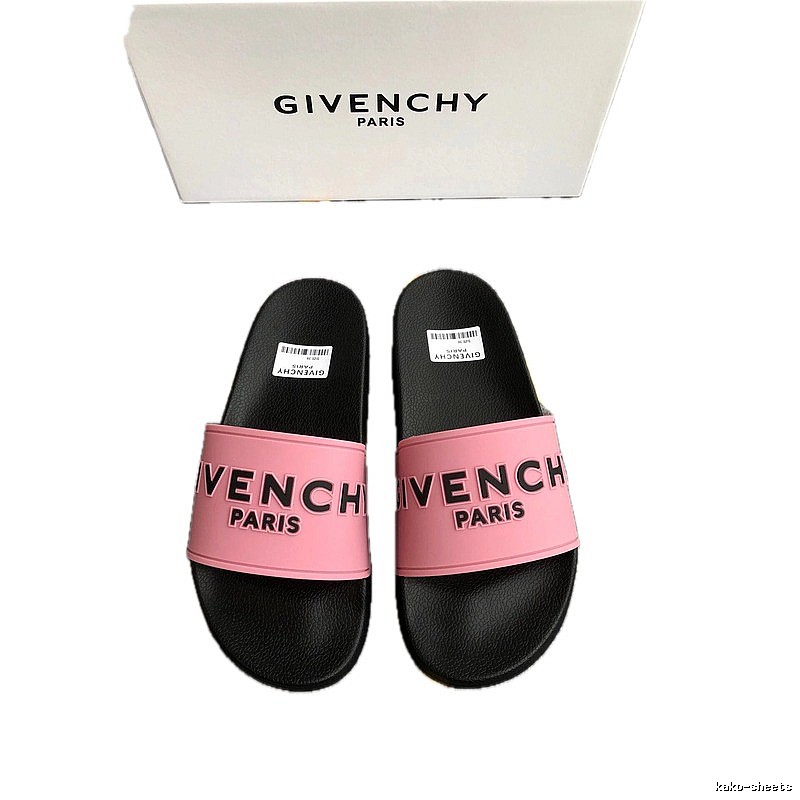 Givenchy Trendy Black & Pink Letter Print Slides