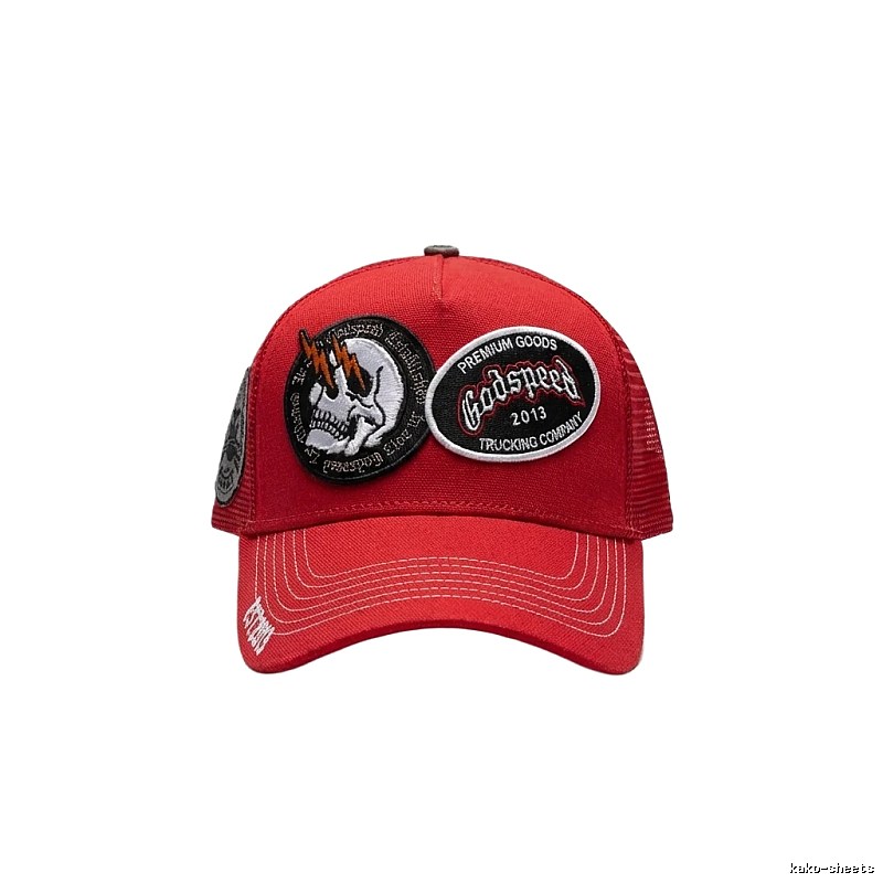 Godspeed Skull Retro Style Red Hat