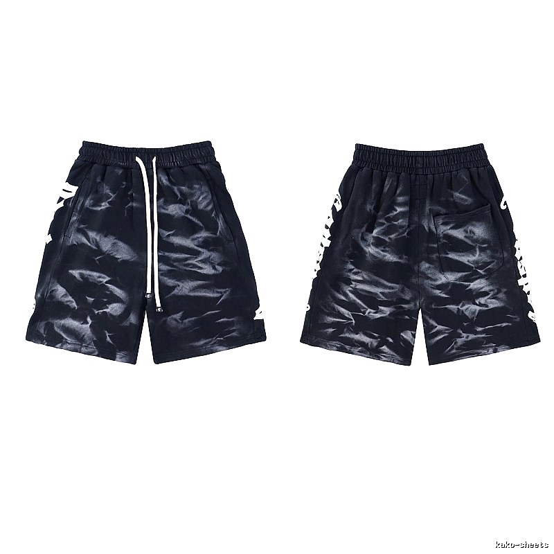 Godspeed Tie-Dye Collection Street Style Black and Grey Shorts
