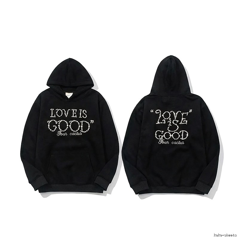 GOODBRAND Letter Style Black Hoodie
